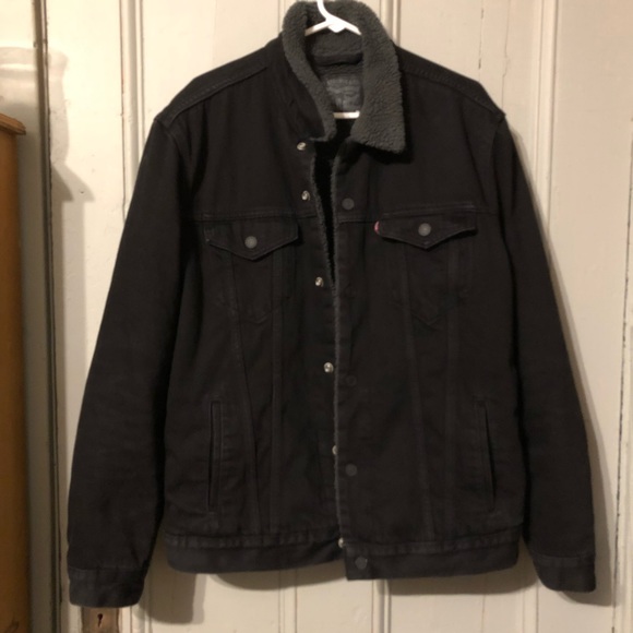 Levi's Other - Men’s XL Black Levi’s Sherpa Lined Jean Jacket
